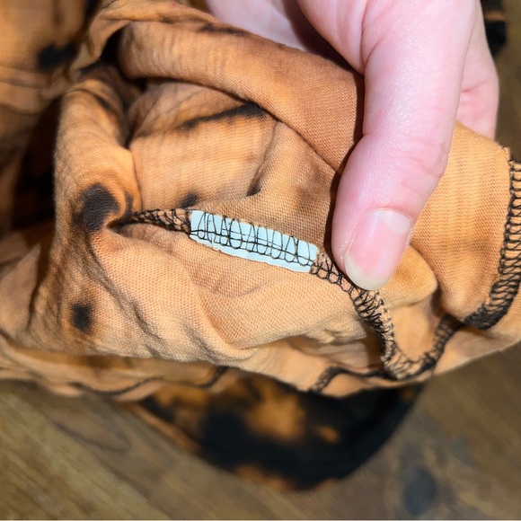 SHEIN Black & Orange Upcycled Tie-Dye Short Sleeve Boxy Top Size L - Picture 10 of 12